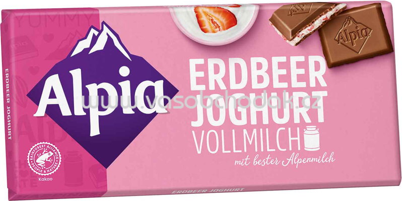 Alpia Tafelschokolade Erdbeer Joghurt Vollmilch, 100g Alpia Tafelschokolade Erdbeer Joghurt Vollmilch, 100g
