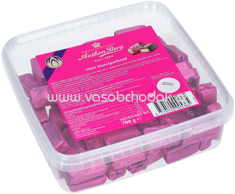Anthon Berg Mini Marcipanbrod, 98 St, 700g Anthon Berg Mini Marcipanbrod, 98 St, 700g