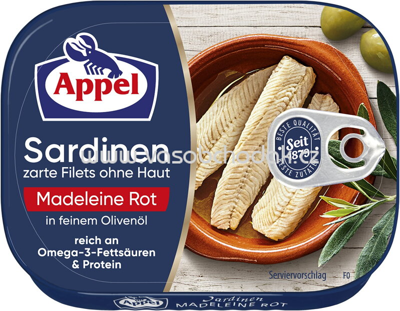 Appel Sardinen Madeleine Rot, 105g