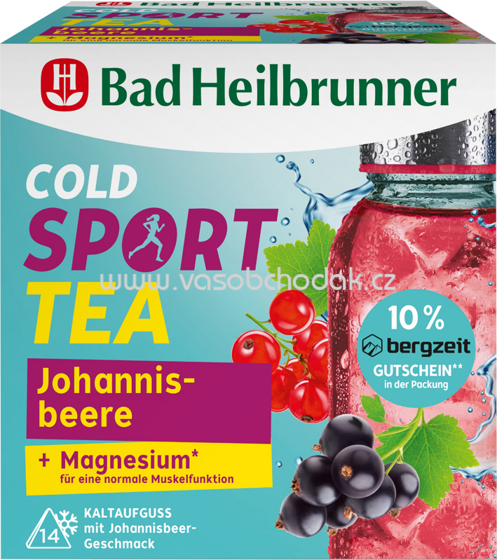 Bad Heilbrunner Cold Sport Tea - Johannisbeere + Magnesium, 14 Beutel Bad Heilbrunner Cold Sport Tea - Johannisbeere + Magnesium, 14 Beutel