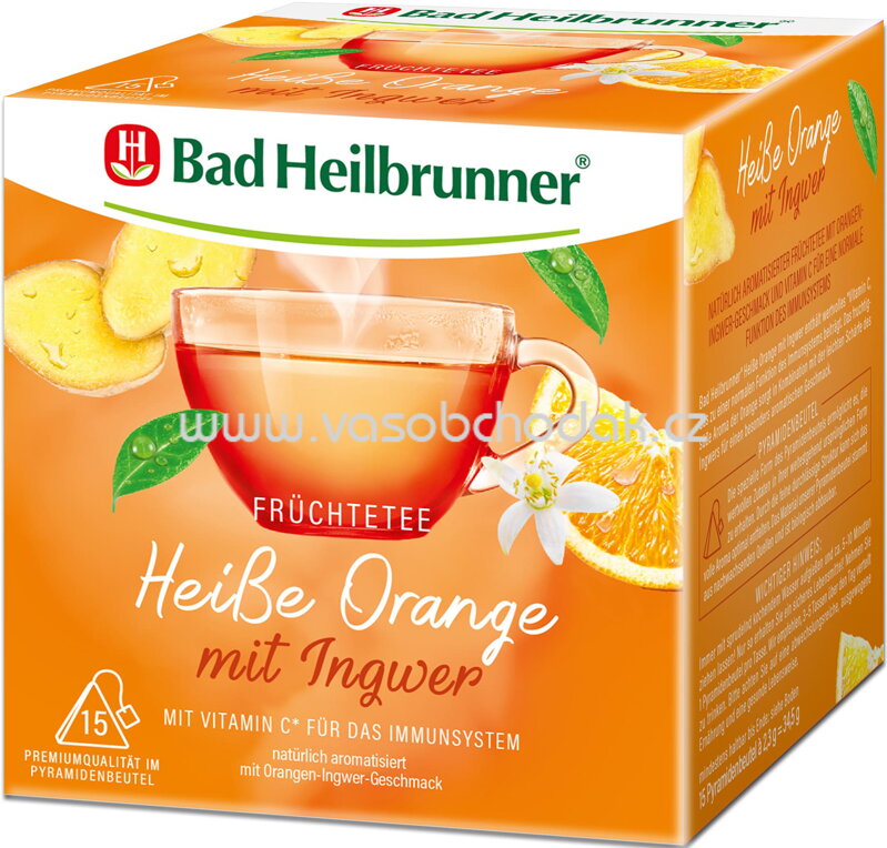 Bad Heilbrunner Früchtetee Heiße Orange mit Ingwer, 15 Beutel Bad Heilbrunner Früchtetee Heiße Orange mit Ingwer, 15 Beutel