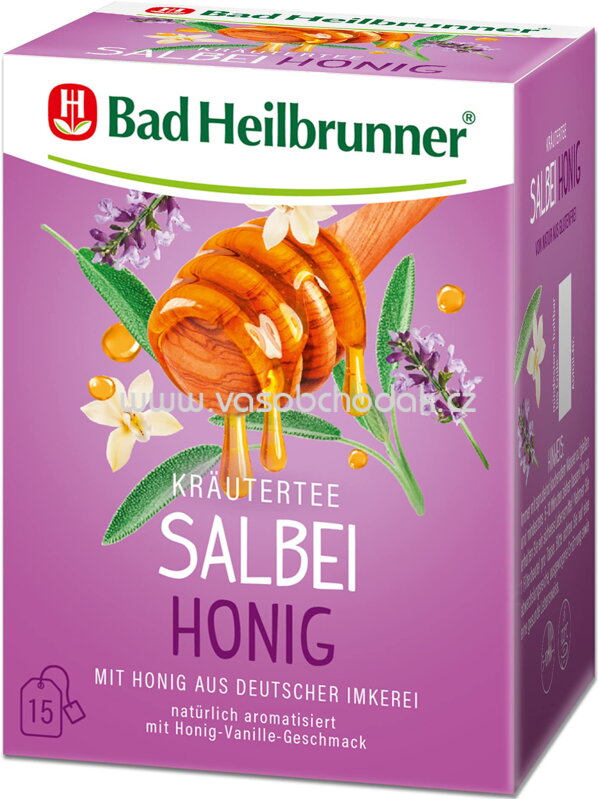Bad Heilbrunner Kräutertee Salbei Honig, 15 Beutel
