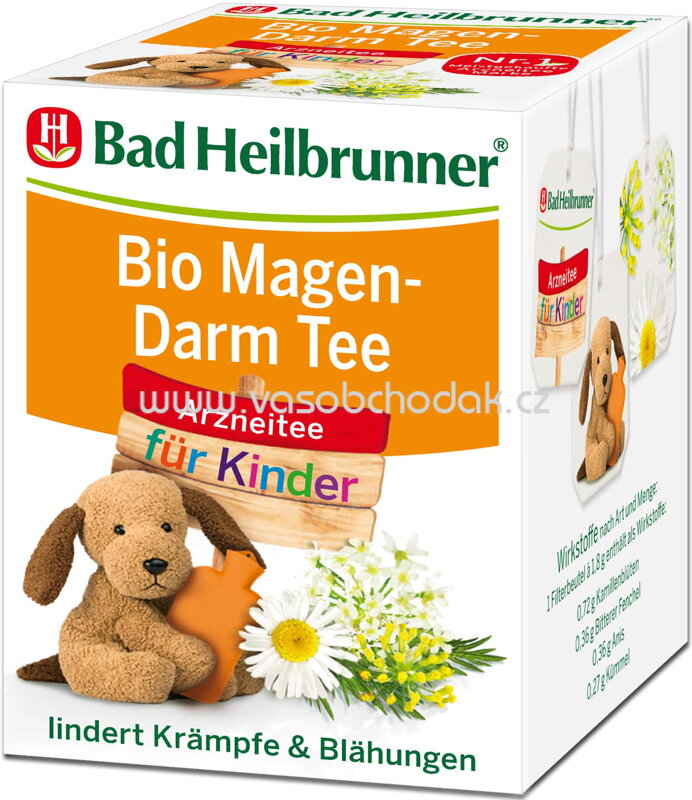 Bad Heilbrunner Bio Magen Darm Tee für Kinder, 8 Beutel