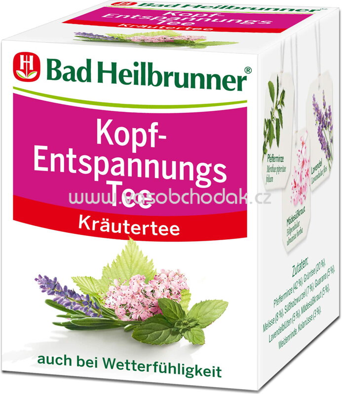 Bad Heilbrunner Kopf Entspannungs Tee, 8 Beutel