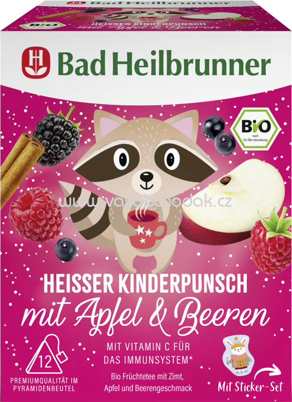 Bad Heilbrunner Heißer Kinderpunsch mit Apfel & Beeren, 12 Beutel
