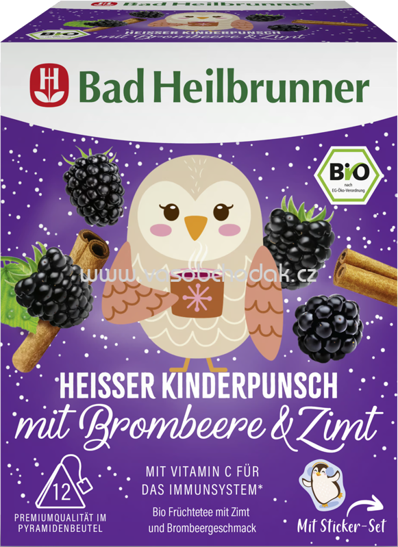 Bad Heilbrunner Heißer Kinderpunsch mit Brombeere & Zimt, 12 Beutel