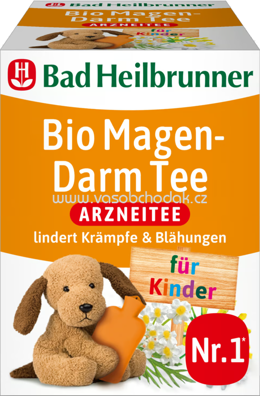 Bad Heilbrunner Bio Magen Darm Tee für Kinder, 8 Beutel