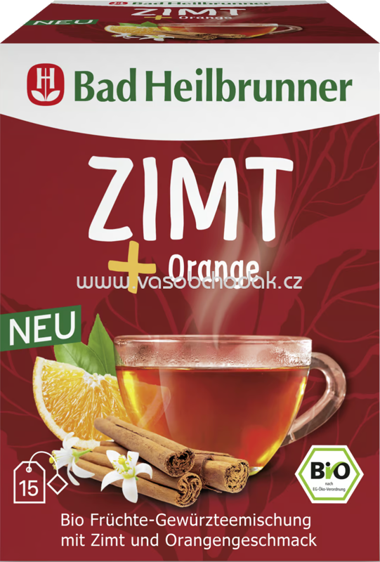 Bad Heilbrunner Zimt + Orange, 15 Beutel