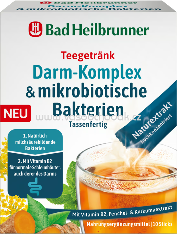 Bad Heilbrunner Darm-Komplex & mikrobiotische Bakterien Tassenfertig, 10 Sticks