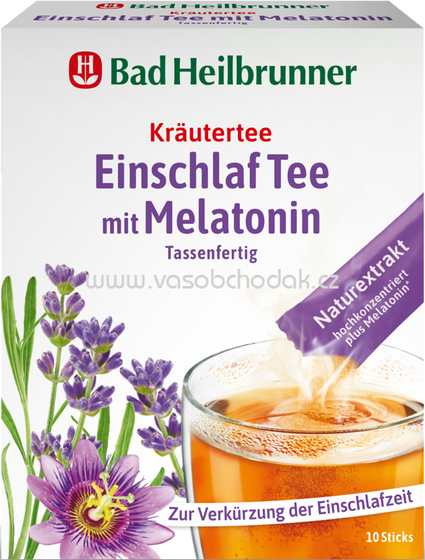Bad Heilbrunner Einschlaf Tee mit Melatonin Tassenfertig, 10 Sticks