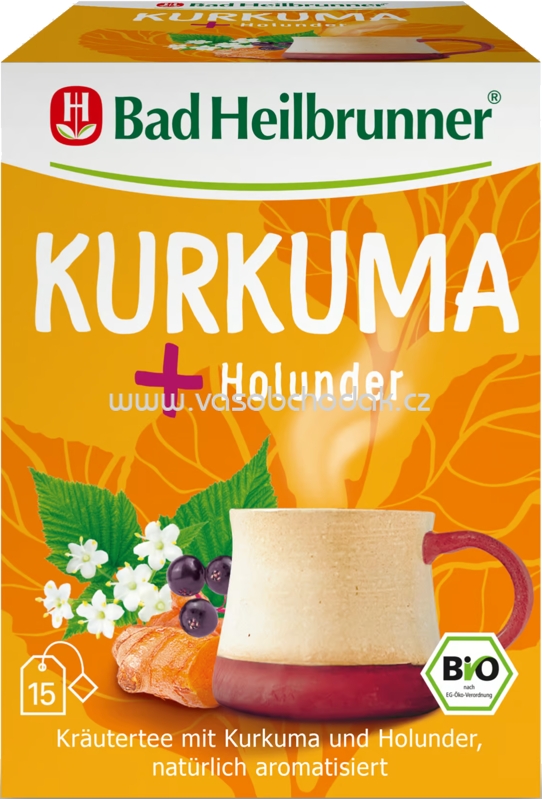 Bad Heilbrunner Kräutertee Kurkuma + Holunder, 15 Beutel