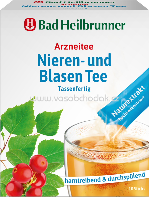 Bad Heilbrunner Nieren und Blasen Tee Tassenfertig, 10 St