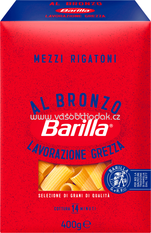 Barilla Al Bronzo Mezzi Rigatoni, 400g Barilla Al Bronzo Mezzi Rigatoni, 400g