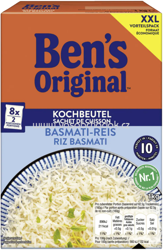 Ben's Original XXL Kochbeutel Basmati Reis, 10 Minuten, 1kg