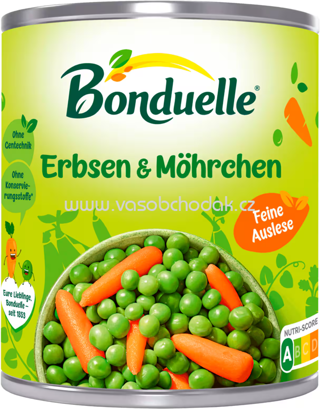 Bonduelle Erbsen mit Möhrchen Feine Auslese, 800g