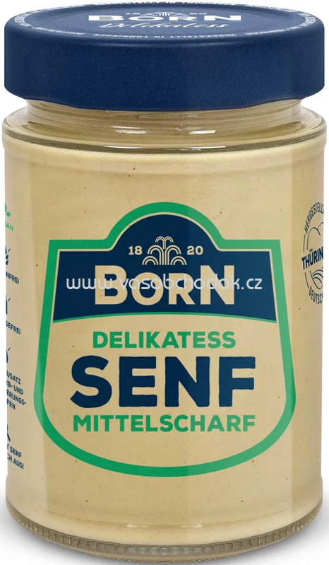 Born Delikatess Senf Mittelscharf, Glas, 270 ml