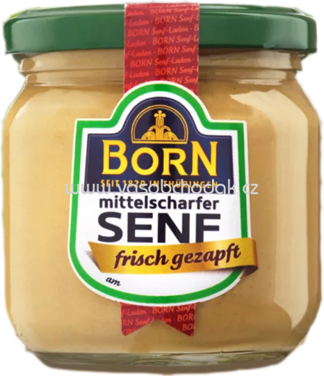 Born Frisch Gezapfter Senf, Mittelscharf, 200 ml