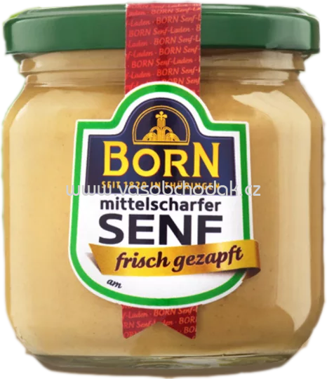 Born Frisch Gezapfter Senf, Mittelscharf, 200 ml Born Frisch Gezapfter Senf, Mittelscharf, 200 ml