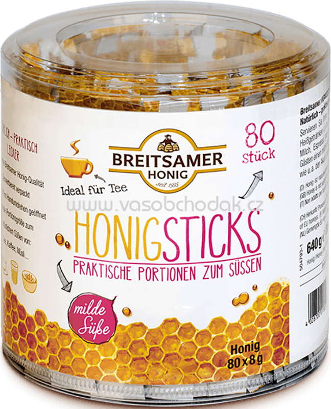 Breitsamer Honig Honigsticks, flüssig, 80x8g Breitsamer Honig Honigsticks, flüssig, 80x8g