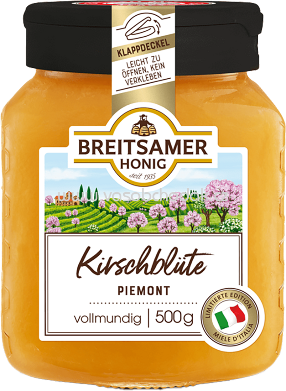 Breitsamer Honig Kirschblüte aus dem Piemont, cremig, 500g Breitsamer Honig Kirschblüte aus dem Piemont, cremig, 500g