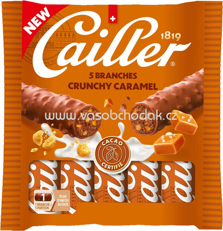 Cailler Branches Crunchy Caramel, 5x23g, 115g
