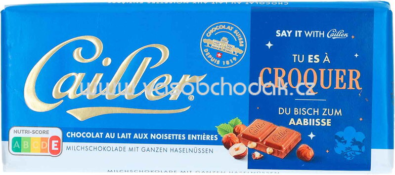 Cailler Milchschokolade mit ganzen Haselnüssen, 100g