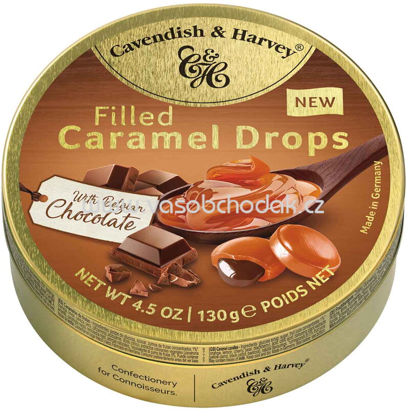 Cavendish & Harvey Filled Caramel Drops with Belgian Chocolate, 130g Cavendish & Harvey Filled Caramel Drops with Belgian Chocolate, 130g