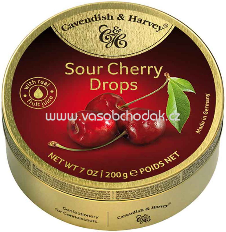 Cavendish & Harvey Sour Cherry Drops, 200g Cavendish & Harvey Sour Cherry Drops, 200g