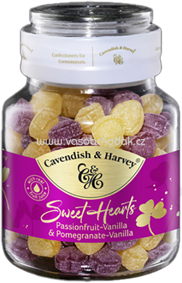 Cavendish & Harvey Sweet Hearts Passionfruit-Vanilla & Pomegranate-Vanilla, 350g Cavendish & Harvey Sweet Hearts Passionfruit-Vanilla & Pomegranate-Vanilla, 350g