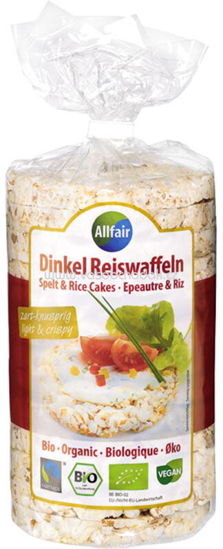 Allfair Dinkel Reiswaffeln 100g Allfair Dinkel Reiswaffeln 100g