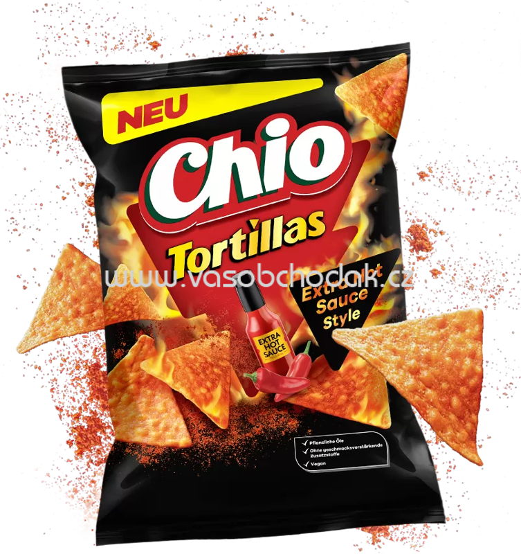 Chio Tortillas Extra Hot Sauce Style, 110g Chio Tortillas Extra Hot Sauce Style, 110g