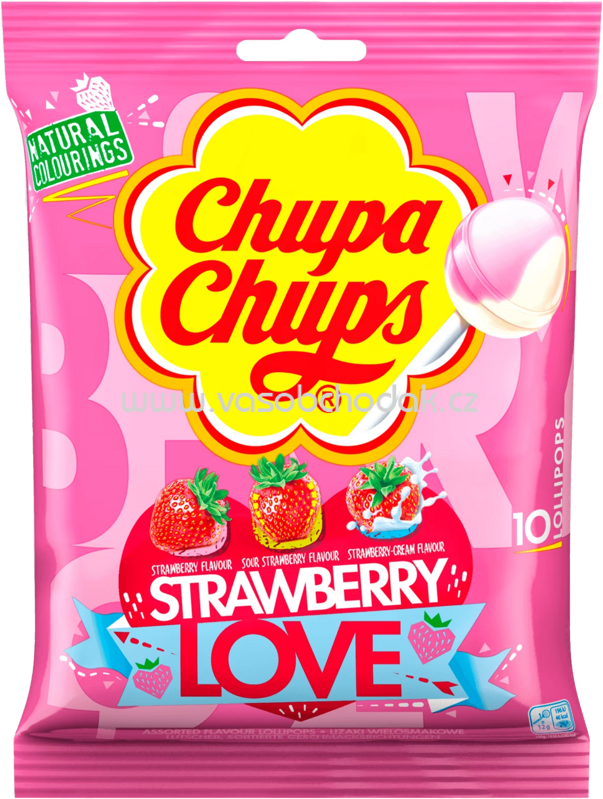 Chupa Chups Strawberry Love, 10 St, 120g