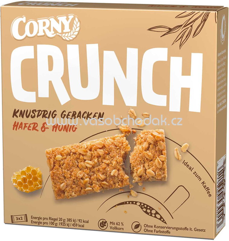 Corny Crunch Hafer & Honig, 3x2 Riegel, 120g