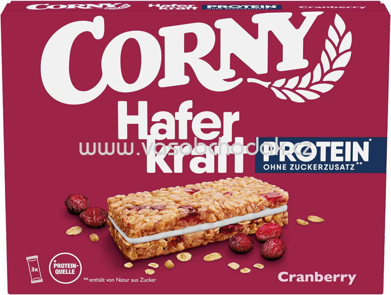 Corny Haferkraft Protein Cranberry, 3x40g