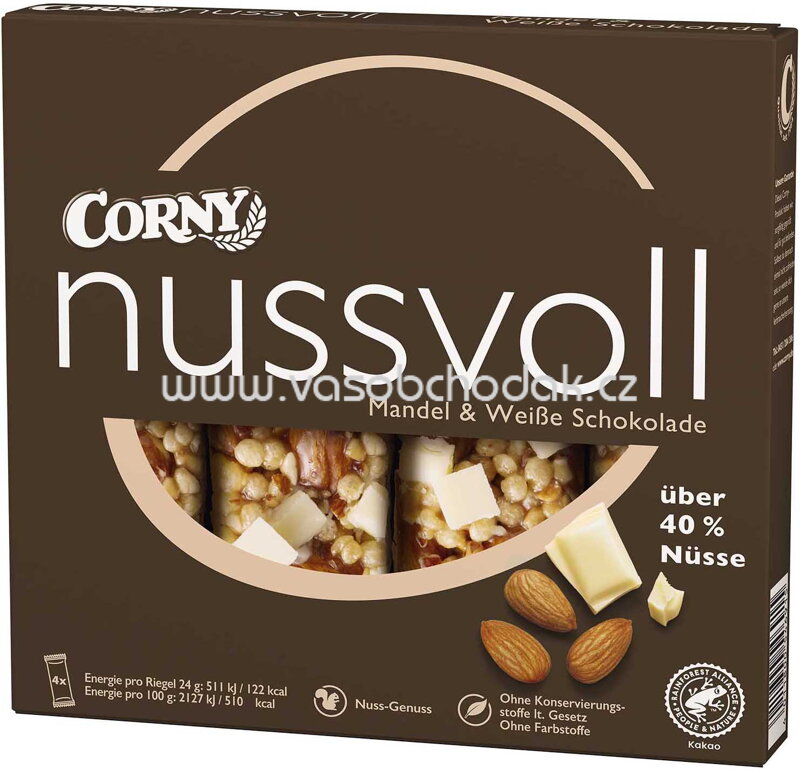 Corny Nussvoll Mandel & Weiße Schokolade, 4x24g