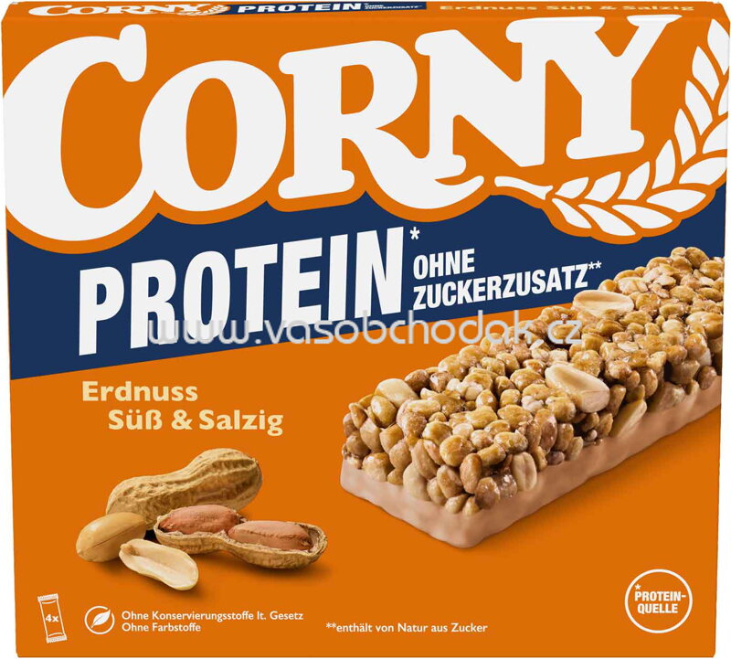 Corny Protein Erdnuss Süß & Salzig, 4x25g