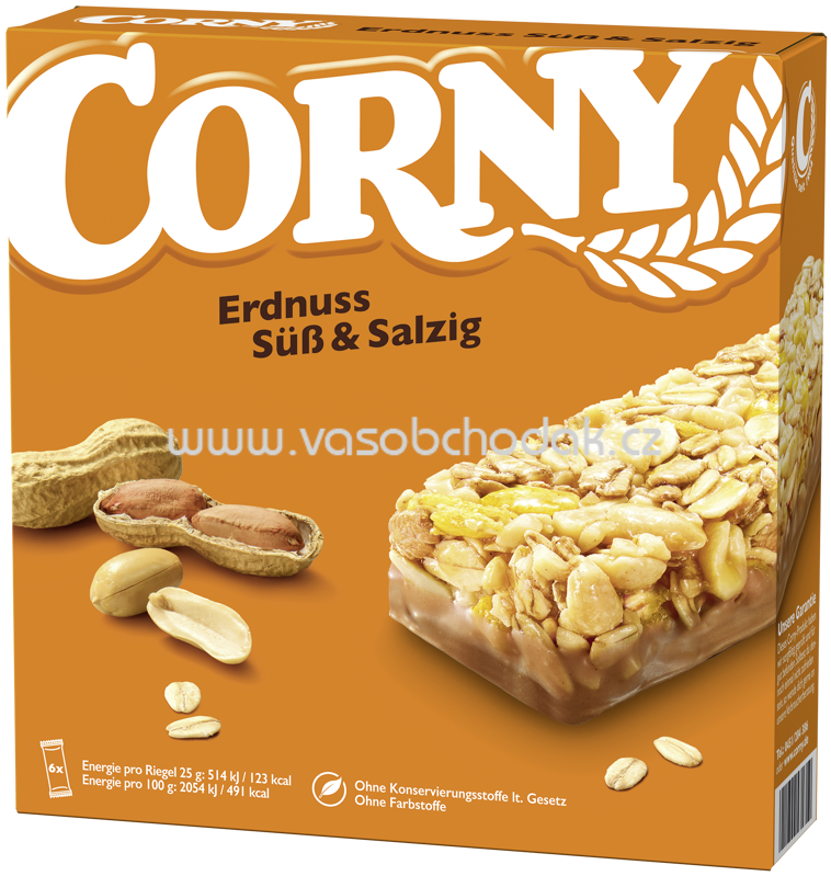 Corny Süß & Salzig Erdnuss, 6x25g