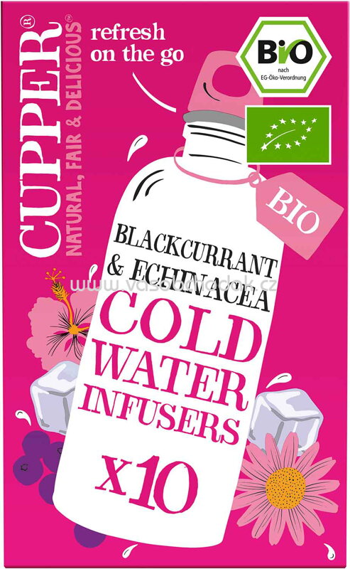 Cupper Cold Water Infusers Blackcurrant & Echinacea Bio, 10 Beutel Cupper Cold Water Infusers Blackcurrant & Echinacea Bio, 10 Beutel