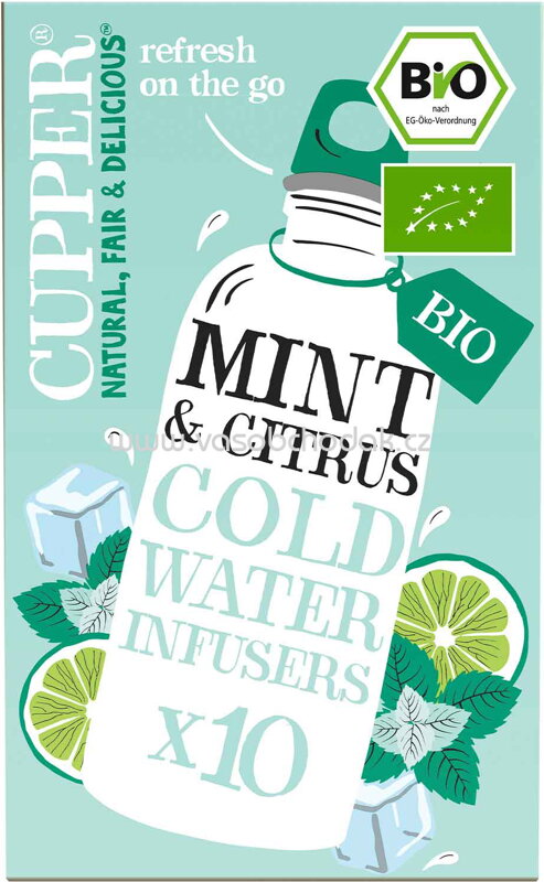 Cupper Cold Water Infusers Mint & Citrus Bio, 10 Beutel Cupper Cold Water Infusers Mint & Citrus Bio, 10 Beutel