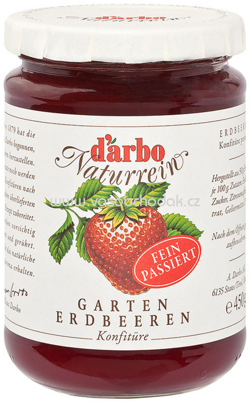 d'arbo Garten Erdbeere Konfitüre fein passiert, 450g d'arbo Garten Erdbeere Konfitüre fein passiert, 450g