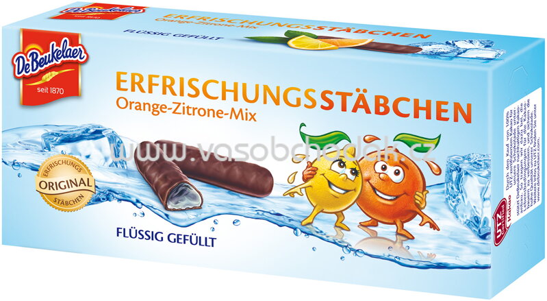 DeBeukelaer Erfrischungsstäbchen Orange-Zitrone-Mix, 75g