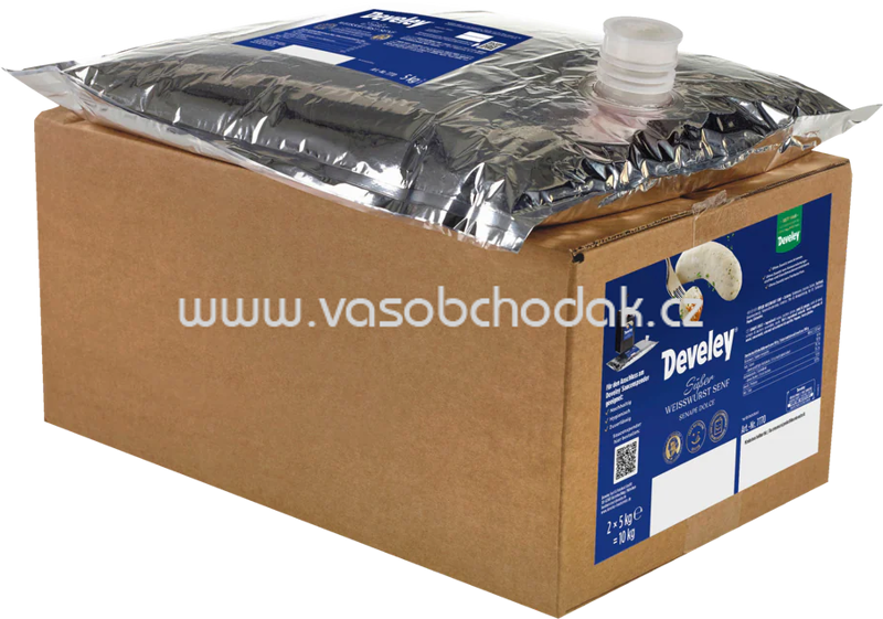 Develey Beutel für Saucenspender - Süßer Weißwurst Senf, 2x5 kg, 10 kg