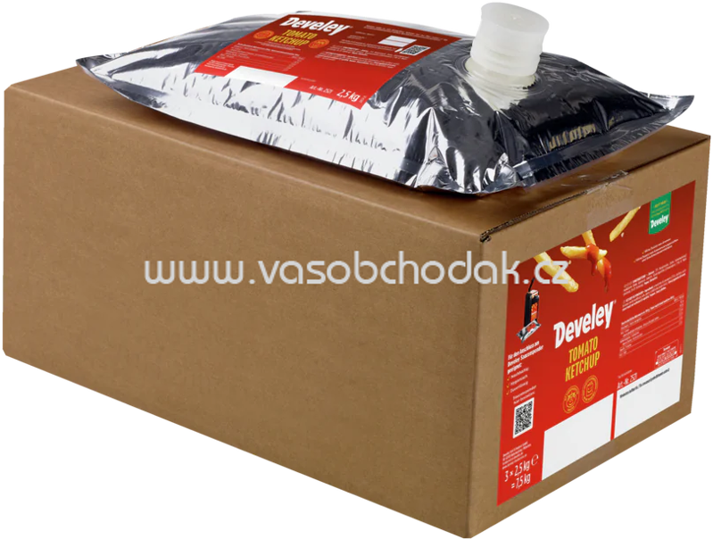 Develey Beutel für Saucenspender - Tomaten Ketchup, 3x2,5 kg, 7,5 kg