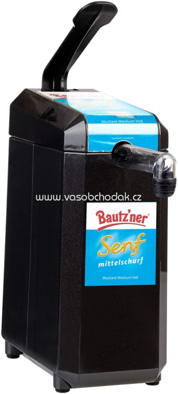 Develey Dispenser mit Etikett "Bautz'ner Mittelscharfer Senf" für 2,5 kg Dispenserbeutel, 1 St