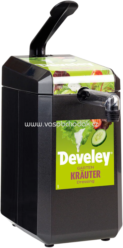 Develey Dispenser mit Etikett "Develey Gartenkräuter Dressing" für 5 kg Dispenserbeutel, 1 St