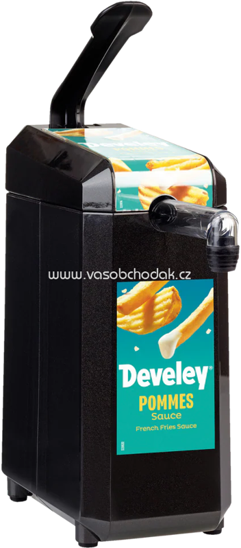 Develey Dispenser mit Etikett "Develey Pommes Sauce" für 2,5 kg Dispenserbeutel, 1 St