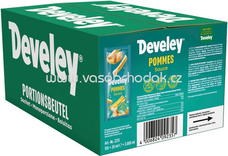 Develey Pommes Sauce Portionsbeutel, 150x20 ml