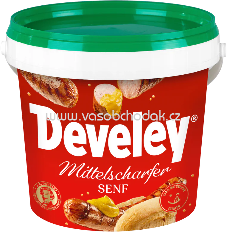 Develey Senf Mittelscharf Eimer, 875 ml