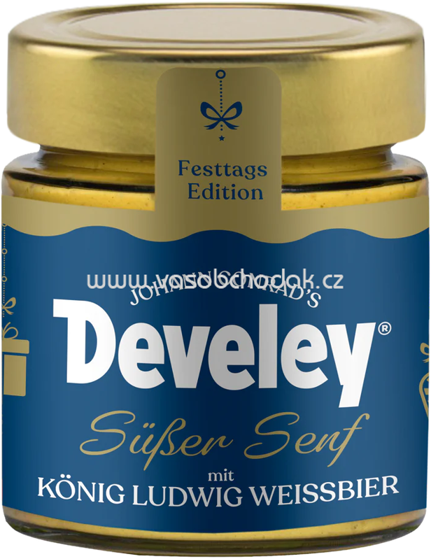 Develey Süßer Senf mit König Ludwig Weissbier Glas, 100 ml