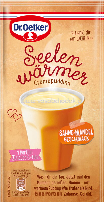 Dr.Oetker Seelenwärmer Pudding Sahne-Mandel, 58g Dr.Oetker Seelenwärmer Pudding Sahne-Mandel, 58g